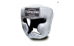 Боксерский шлем Top King Silver / White "Snake Edition" Head Guard XL